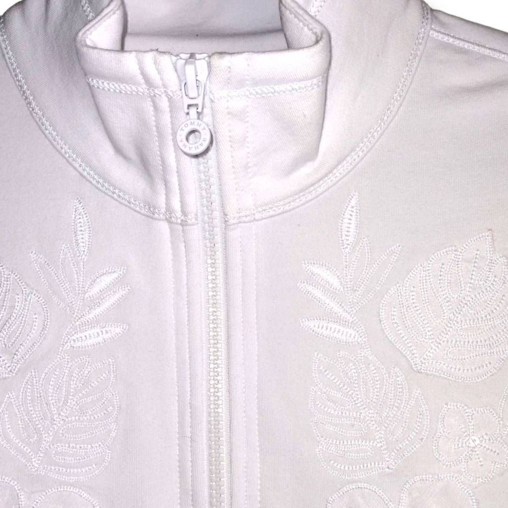 Tommy Bahama Women's Pullover 1/2 Zip Floral Embroidery White Size Small - Picture 6 of 11